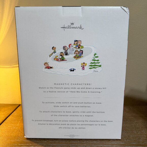 Hallmark Peanuts Sledding Musical Tabletop Figurine Motion Charlie Brown Snoopy - Picture 2 of 5